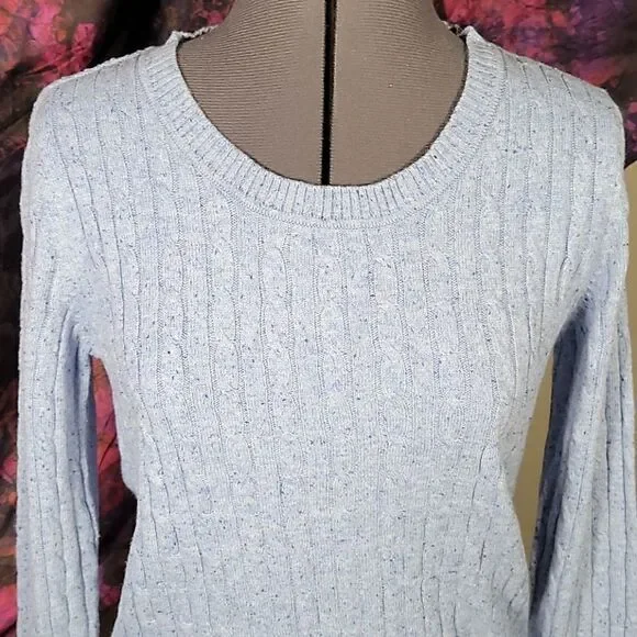 Karen Scott Crewneck Cable-Knit Sweater Sz S - Picture 6 of 11